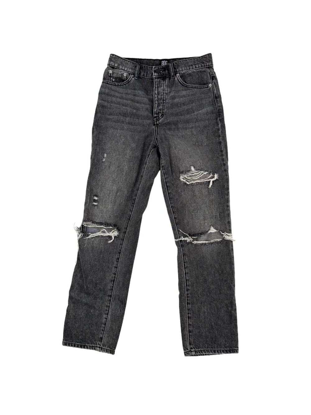 BDG Urban Outfitters 100% Cotton Black Distressed Slim Straight Jeans Size 26